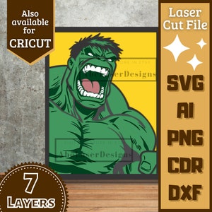 Heroe Man v4 Cartoon Layers SVG Laser cut