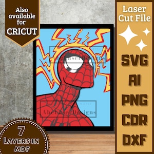 Heroe Man v7 Cartoon Layers SVG Laser cut