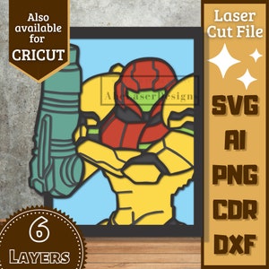 Videogame girl v1 Cartoon Layers SVG Laser cut