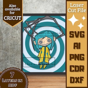 Girl Horror V3 Cartoon Halloween Layer SVG Laser cut