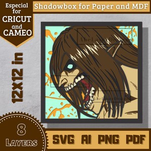 Anime Guy v2 Cricut 12x12 Cartoon Layers Cameo Paper SVG Laser cut