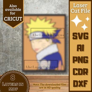 Anime Guy v47 Cartoon Layers SVG Laser cut