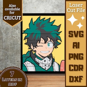 Anime Guy v31 Cartoon Layers SVG Laser cut