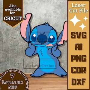Alien Blue Cartoon v4 SVG Vector Laser Cut Multilayer