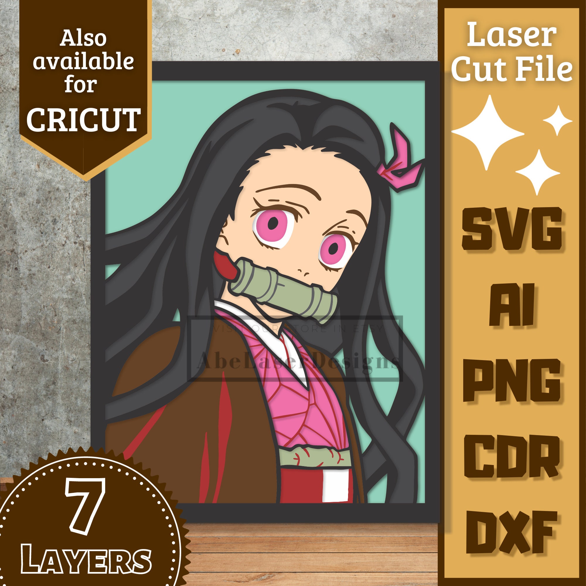 Demon Slayer Svg, Kamado Tanjiro Svg, Kamado Nezuko Svg, Kimetsu No Yaiba  Svg, file for cricut, Anime svg, png, eps, dxf digital download