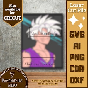 Anime Guy v48 Cartoon Layers SVG Laser cut