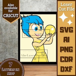 Cartoon Character Happy SVG Vector Laser Cut Multilayer