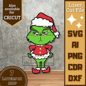Villain Christmas v2 Cartoon Layers SVG Laser cut