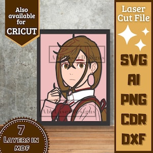 Anime Girl v20 Cartoon Layers SVG Laser cut