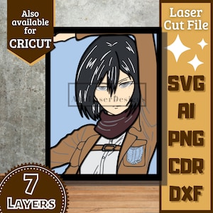 Anime Girl v9 Cartoon Layers SVG Laser cut
