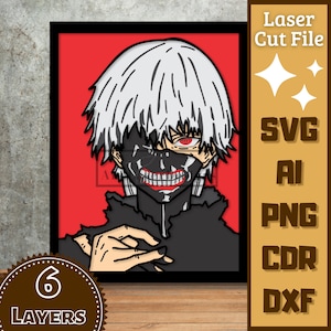 Anime Guy v17 Cartoon Layers SVG Laser geschnitten