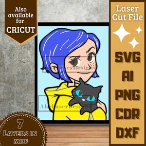 Girl Horror V2 Cartoon Halloween Layer SVG Laser cut