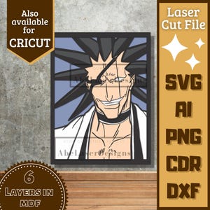 Anime Guy v51 Cartoon Layers SVG Laser cut