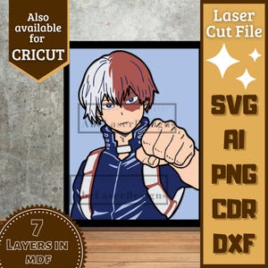 Anime Guy v30 Cartoon Layers SVG Laser cut
