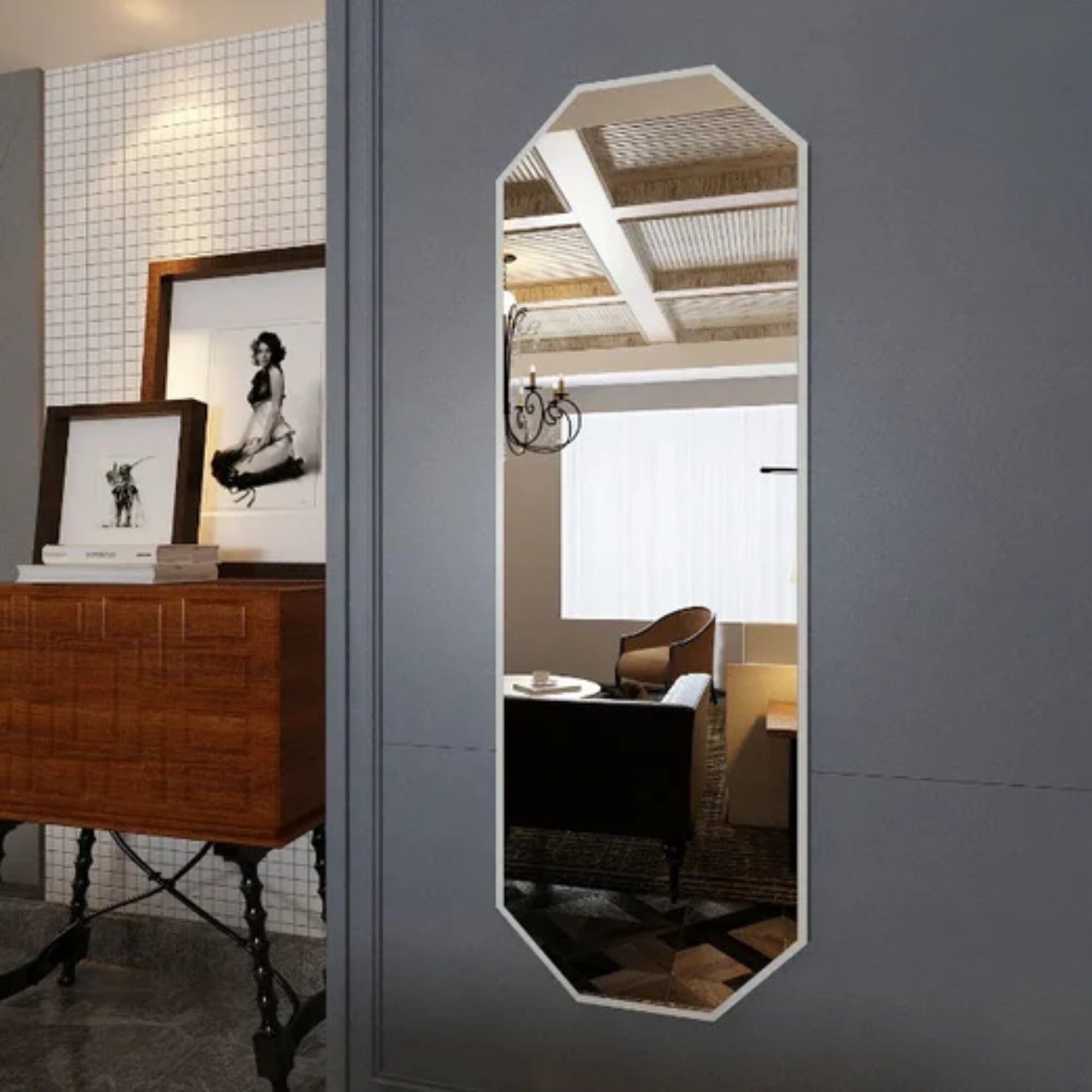 Full Length Mirror tall Floor Mirror irregular Bathroom Etsy