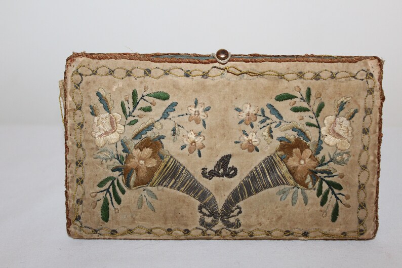 Early 19th Century Ladies Pocket Book With Finely Embroidered Etsy