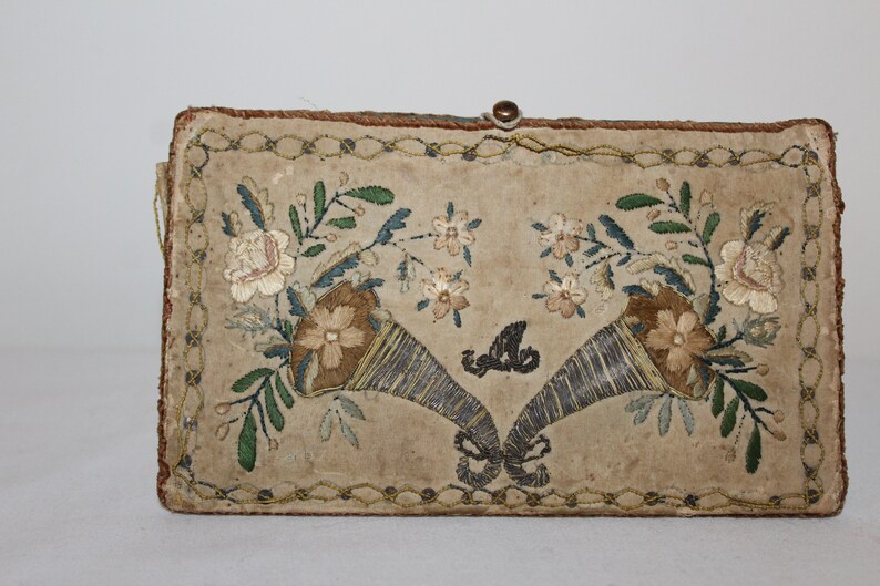 Early 19th Century Ladies Pocket Book With Finely Embroidered Etsy
