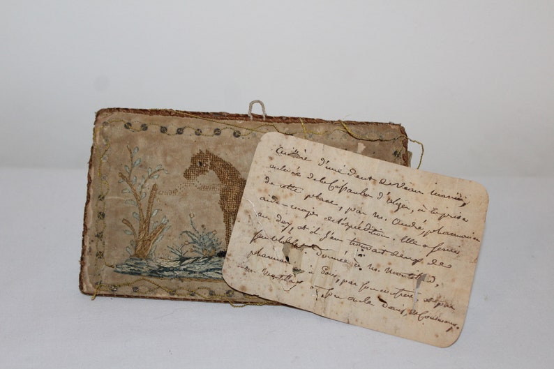 Early 19th Century Ladies Pocket Book With Finely Embroidered Etsy