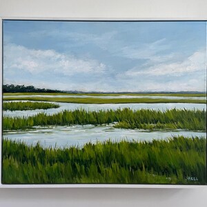 Salt Marsh, Coastal Decor, Beach Decor, Wall Art, Original Painting, 20x16