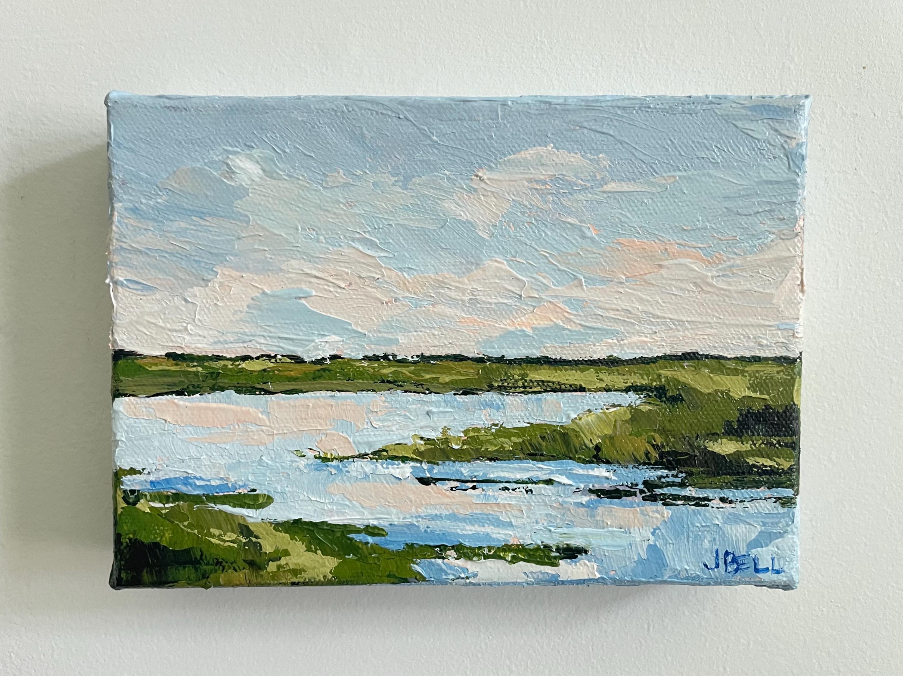 Salt Marsh, Abstract, Gifts, Coastal Decor, Beach Decor, Wall Art, Original Painting, 7x5