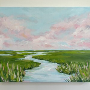 Salt Marsh, Coastal Decor, Beach Decor, Wall Art, Original Painting, 20x16