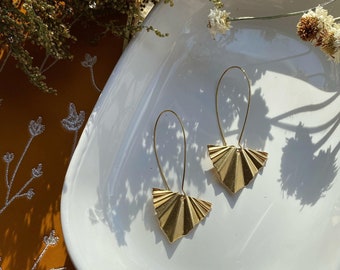 Brass Geometric Earrings, Gold Boho Earrings, Minimalist Earrings, Dangle Earrings, Statement Earrings, Elegant Earrings, Drop Earrings