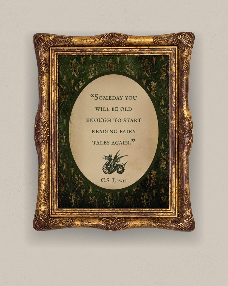 CS Lewis Quote Print: Reading Fairy Tales (digital Download) - Etsy