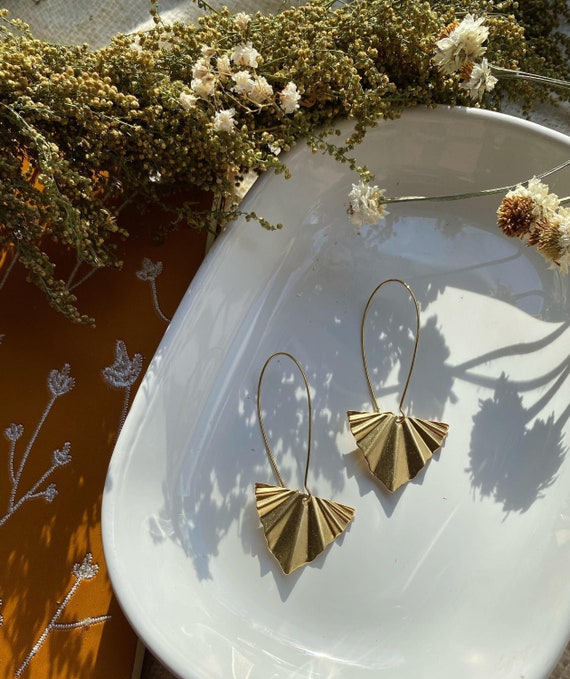 Geometric Earrings, Gold Boho Earrings, Minimalist Earrings