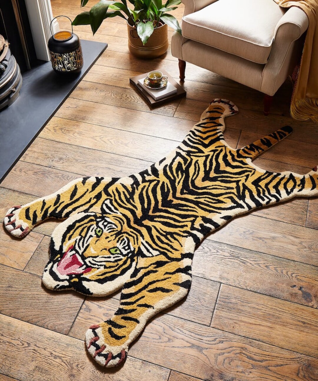 Handmade Tufted Angry Tiger Wool Rug for Living Room Bedroom - Etsy
