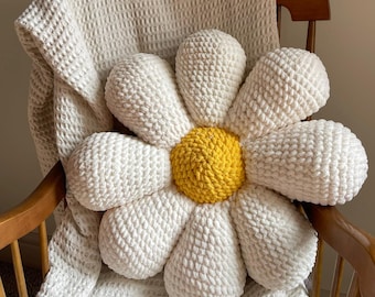 Flower Pillow Crochet Pattern Daisy Cushion PDF Amigurumi Flower Pillow Pattern Crochet Home Decor Instant Download