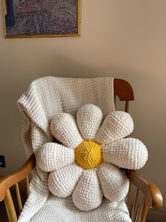 Flower Pillow Crochet Pattern Daisy Cushion PDF Amigurumi Flower Pillow Pattern Crochet Home Decor Instant Download