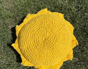 Crochet Sun Pillow PDF Pattern Tutorial for Beginners Easy Crochet Pattern Home Decor DIY Gift