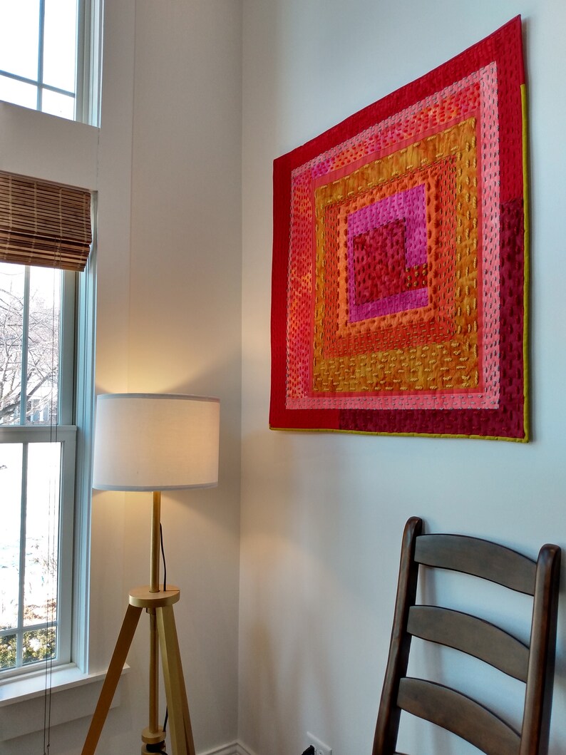 Modern Art Quilt Original Joyful Textile Etsy