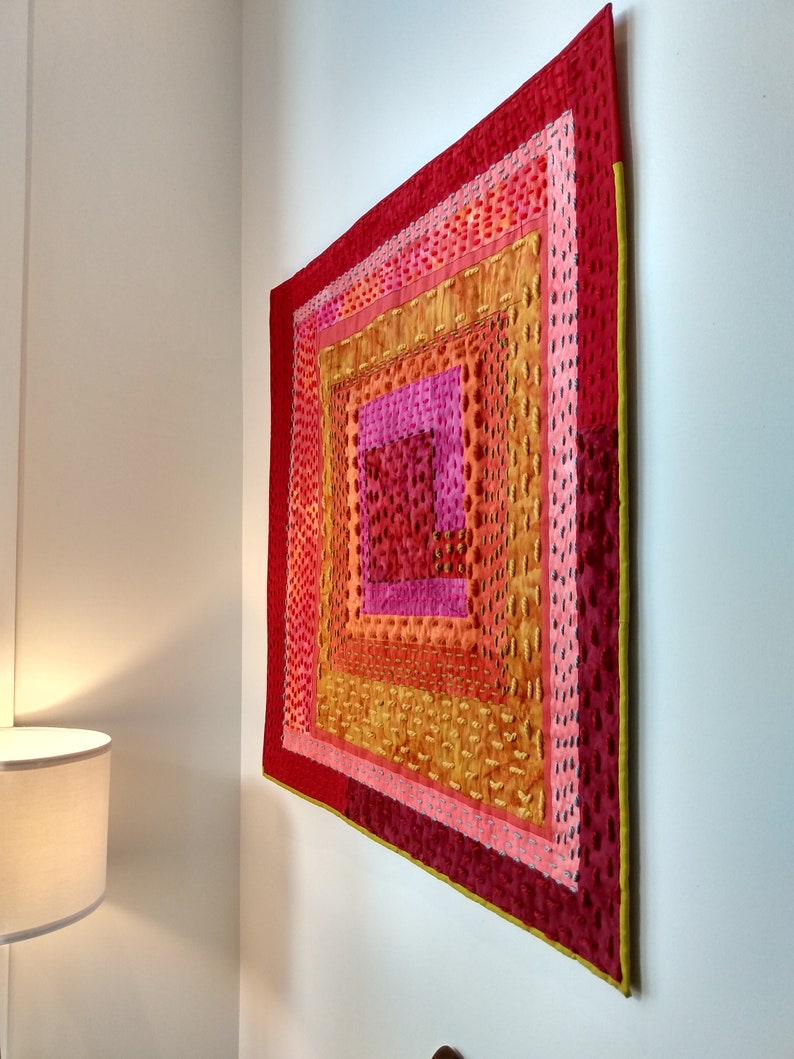 Modern Art Quilt Original Joyful Textile Etsy