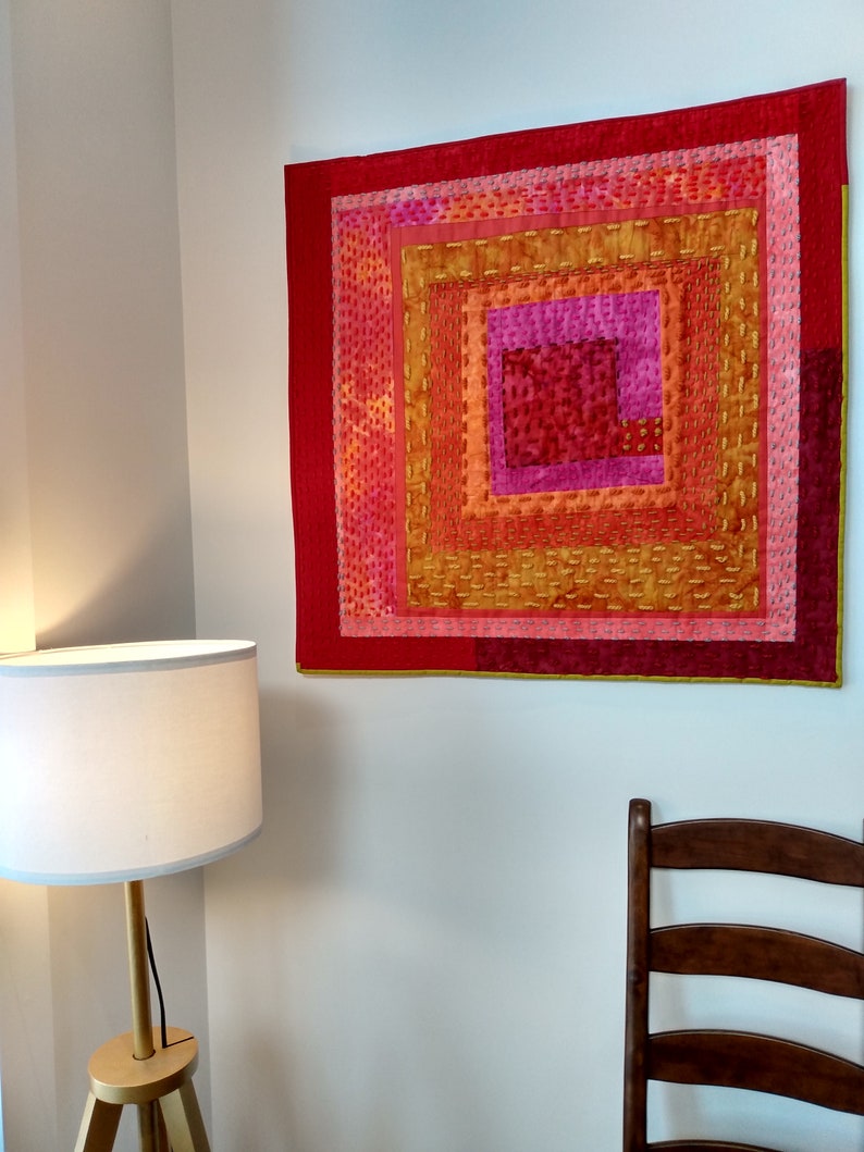 Modern Art Quilt Original Joyful Textile Etsy