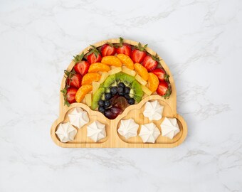 Rainbow Bamboo Kids Plate | Removable Suction, Eco-Friendly Toddler Plate