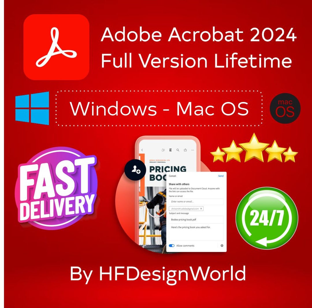 Adobe Acrobat 2024 Windows PC MAC OS Instant Download Etsy Australia