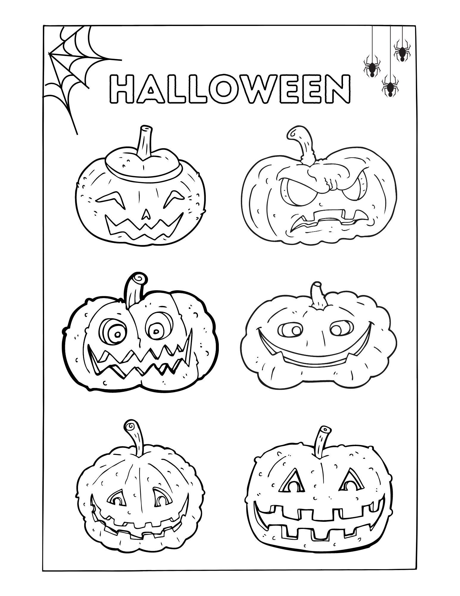 Halloween Coloring Sheets - Etsy