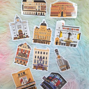 Illustrated West End Theatre Glossy Stickers