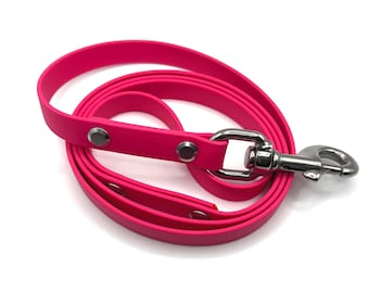 Pink Biothane Leash, 4' 3" leash, Waterproof Dog Leash