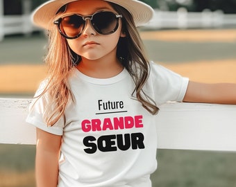 Annonce de Grossesse Future Grande Soeur T Shirt Future Big Sister Kids Shirt Big Brother Futur grand Frère