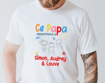 T-shirt Ce Papa Appartient À Personnalisé Des Glaces - Vive La Mode