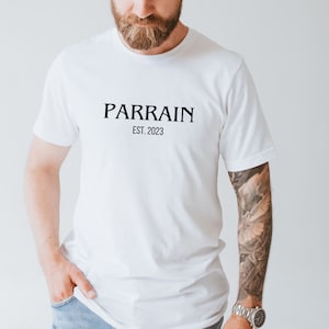 Tshirt Personnalisable Futur Parrain Demande Parrain Annonce Grossesse Parrain Marraine Cadeau Pur Parrain Marraine Baptême