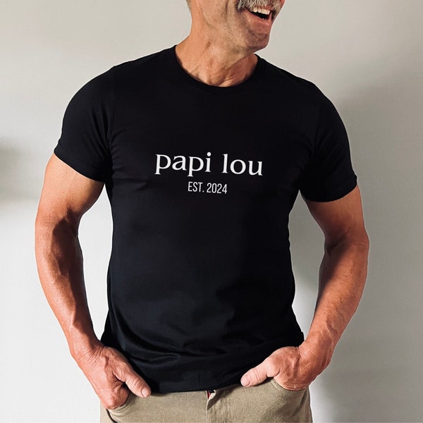 Annonce Grossesse Papi T shirt Papi Cadeau personnalisé grand parents T shirt grand père Futur Grand père Futur Papi Bientôt papi