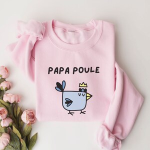 Papa Poule Chandail Papa Cadeau Fête des Pères Mignon Pull Papa poule Cadeau Anniversaire Papa coton Ouaté Papa