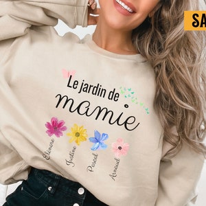 Cadeau personnalisé mamie chandail avec prénom des petits enfants Cadeau pour mamie Fête des mères Cadeau de Noel pour grand maman