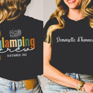 EVJF T-Shirt Bachelorette Camping Shirt Team Braut Team de la mariée Enterrement de vie de jeune fille Personnalisable