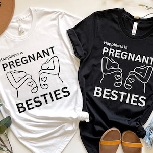 Pregnant Besties Shirt, Matching Pregnant friends Shirt, 2 Mom pregnant shirts, Matching BFF pregnancy Shirts