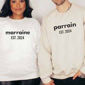 Demande Marraine Parrain Personnalisable Demande marraine Cadeau parrain marraine personnalisable Marraine Sweater Chandail Marraine