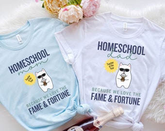 Homeschool Parents Matching Homeschool Mom Homeschool Dad Gifts for Homeschool mama Homeschooling T Shirt Back To school